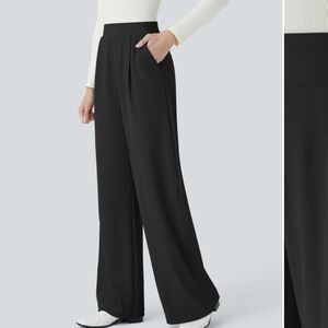 Halara Flex Hi Waisted Wide Leg Micro Waffle Work Pants Medium